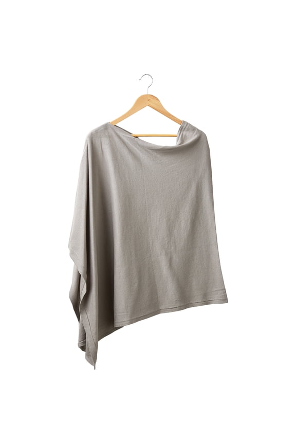 Solid Knit Cotton Poncho