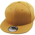 thumbnail image 1 of Solid Cotton Snapback Flat Brim Baseball Cap Adjustable Classic 6 Panel Hat, 1 of 3