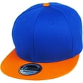 thumbnail image 1 of Solid Cotton Snapback Flat Brim Baseball Cap Adjustable Classic 6 Panel Hat, 1 of 3