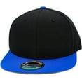 thumbnail image 1 of Solid Cotton Snapback Flat Brim Baseball Cap Adjustable Classic 6 Panel Hat, 1 of 1