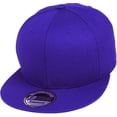 thumbnail image 1 of Solid Cotton Snapback Flat Brim Baseball Cap Adjustable Classic 6 Panel Hat, 1 of 3