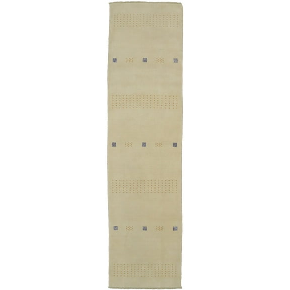 Solid Cream 3X10 Oriental Modern Runner Rug