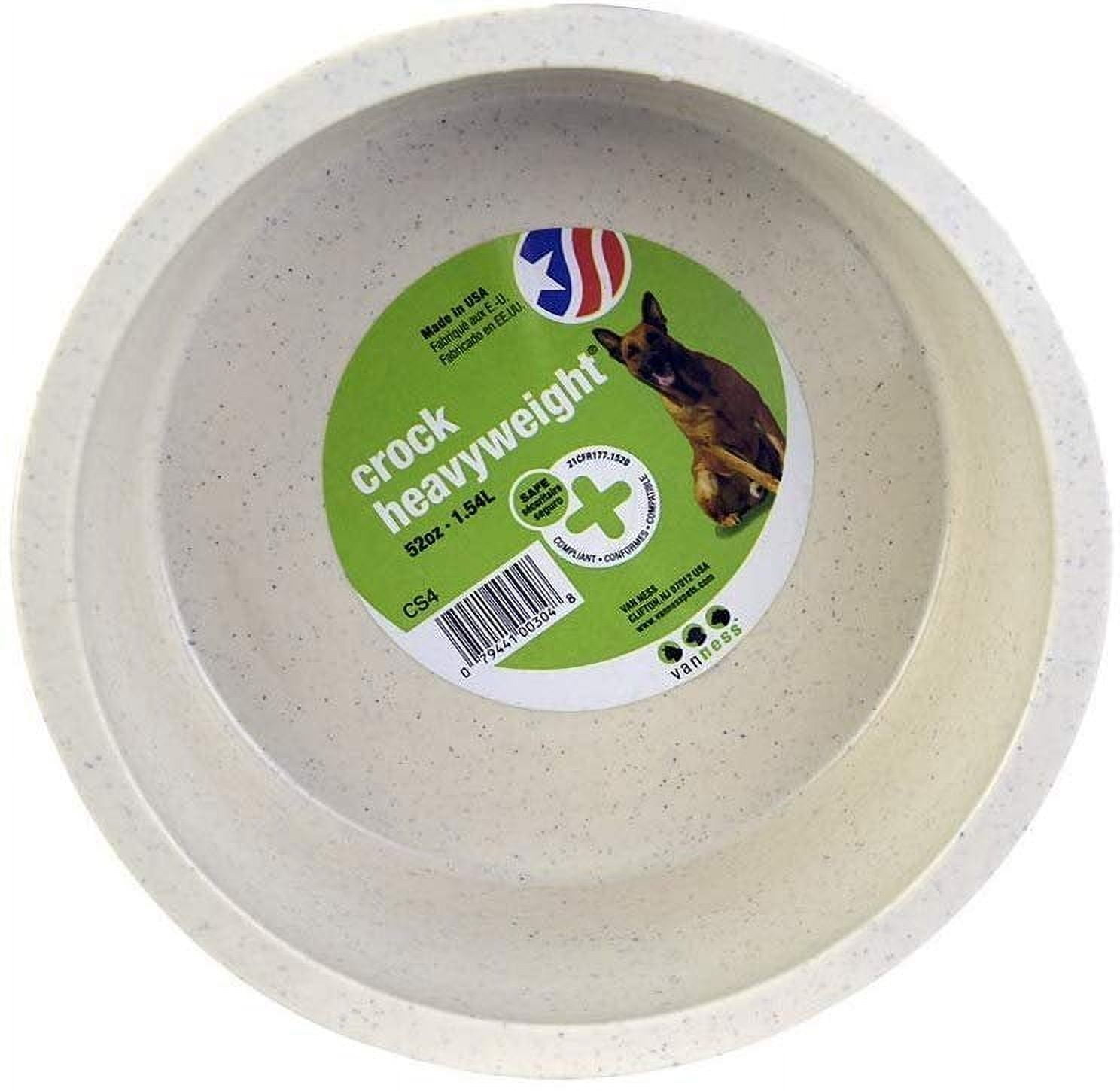 Large Beige Heavyweight Plastic Dog Food Bowl 52 oz