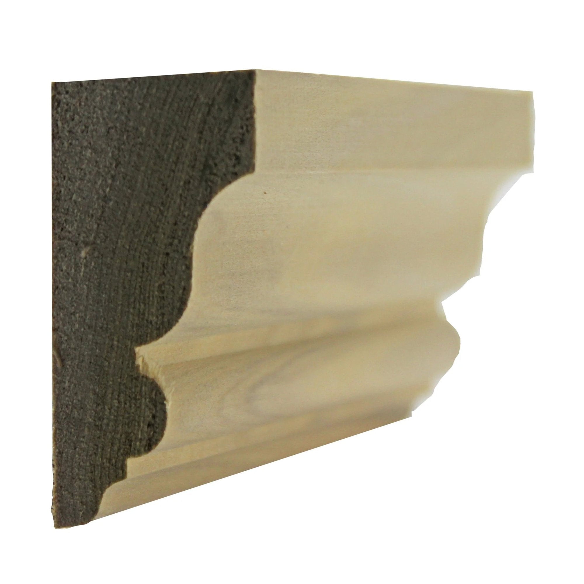 Poplar Unfinished Solid Crown Moulding 95 Inches