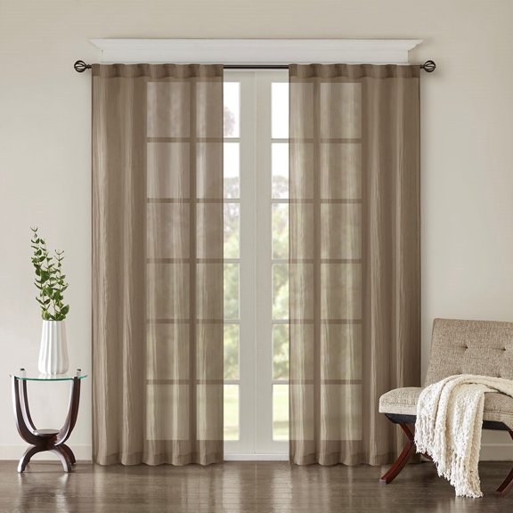 Solid Crushed Curtain Panel Pair (2 Pcs Window Panels)