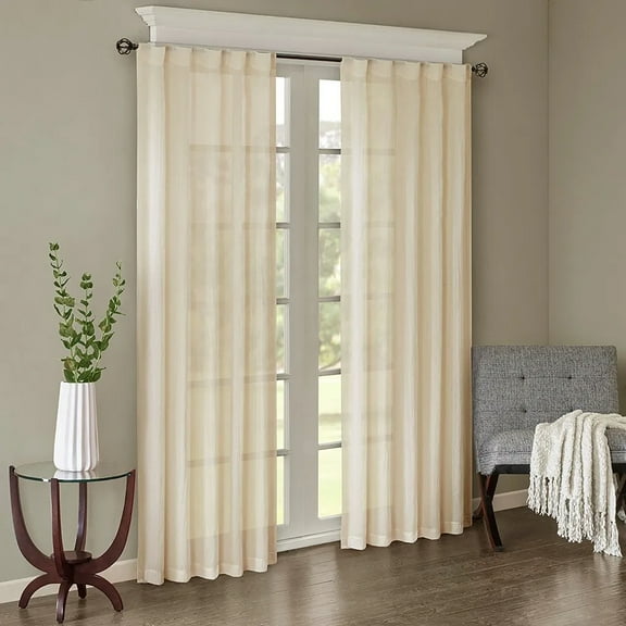 Solid Crushed Curtain Panel Pair(2 Pcs Window Panels)