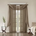 thumbnail image 1 of Solid Crushed Scarf Sheer,Taupe Polyester Household Supplies Décor Curtains, 1 of 8