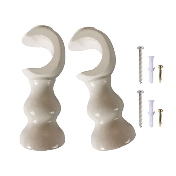 Solid Curtain Rod Brackets Round Base Hardware Holders Natural Tone Window Curtain Brackets Easy to Use for Home