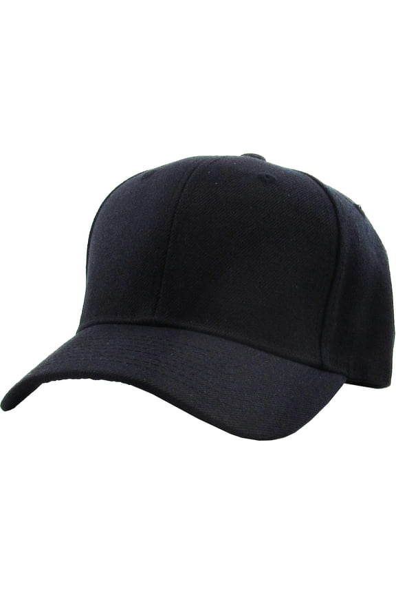 Solid Curved Brim Fitted Baseball Cap