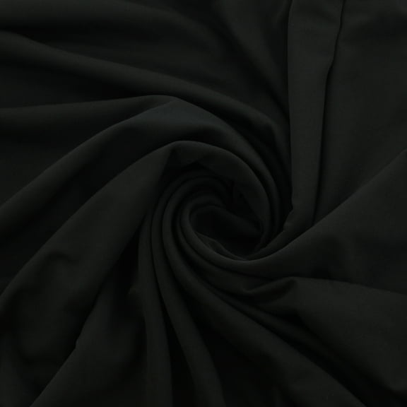 Solid DBP Fabric - Double Brushed Polyester 4 Way Stretch - Black - 1 Yard