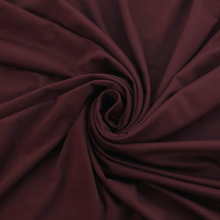 Solid DBP Fabric - Double Brushed Polyester 4 Way Stretch - Burgundy - 6 Inch Strip
