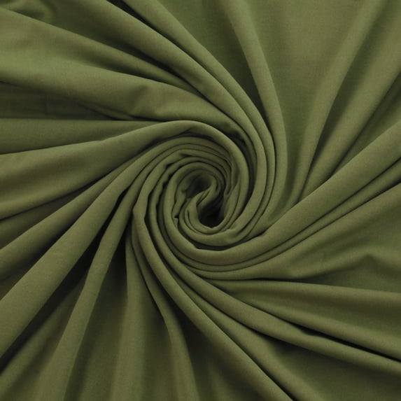 Solid DBP Fabric - Double Brushed Polyester 4 Way Stretch - Moss Green - 2yd