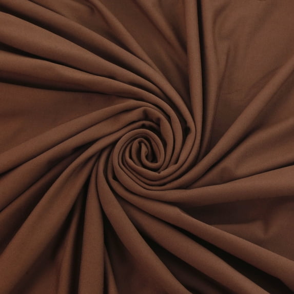 Solid DBP Fabric - Double Brushed Polyester 4 Way Stretch - Walnut Brown - 1 Yard
