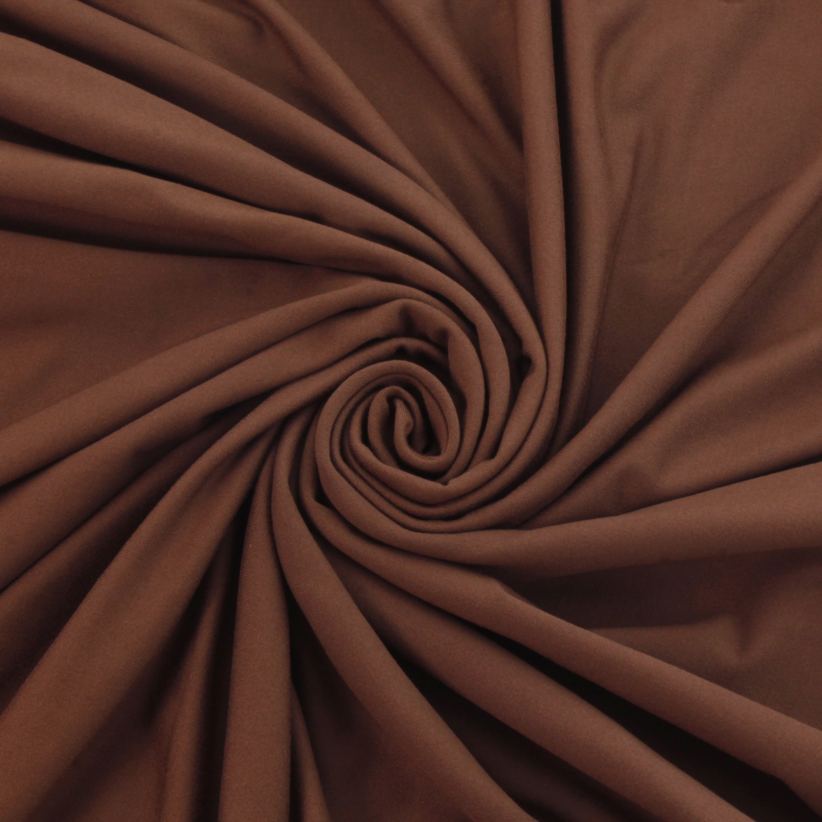 Solid DBP Fabric - Double Brushed Polyester 4 Way Stretch - Walnut ...