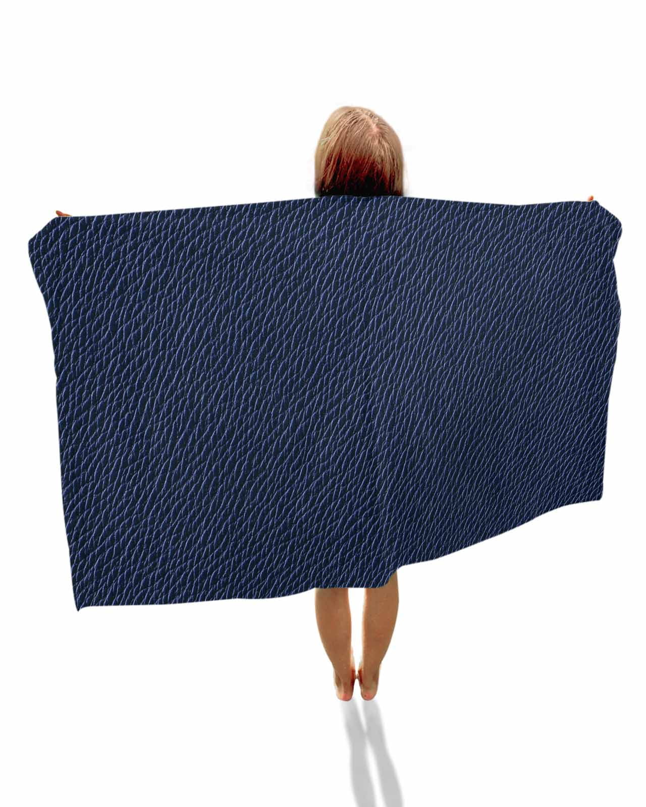 Solid Dark Blue Beach Towels Oversized Super Absorbent, Minimalism Abstract Denim Texture Lightweight Bath Towel Quick Dry Sets For Bathroom/Pool/Rv Camping/Beach Play/Gym Room/Picnic 30"x60"