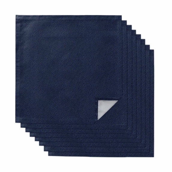 Solid Dark Blue Cloth Napkins, Minimalism Abstract Denim Texture Washable and Reusable Dinner Napkins Set of 8, Table Napkin for Kitchen Party Birthday Wedding Hotel Housewarming 20"x20"