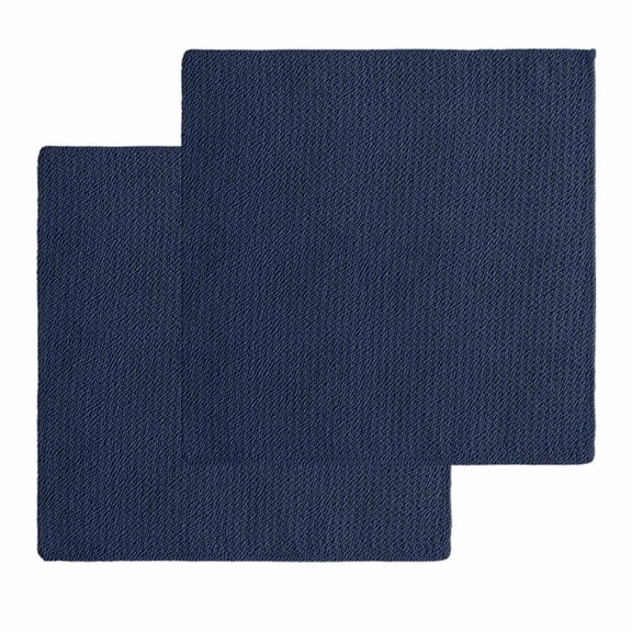 Solid Dark Blue Kitchen Dish Towels for Drying Dishes Set of 2, Minimalism Abstract Denim Texture Waffle Weave Microfiber Hand Tea Bathroom Towels Quick Dry & Absorbent Towel 12x12