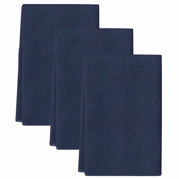 Solid Dark Blue Kitchen Towels Set of 3, Absorbent Microfiber Dish Tea Towels with Hanging Loop, Minimalism Abstract Denim Texture Resuable Hand Towel for Home Kitchen Cooking Cleaning 18"x28"