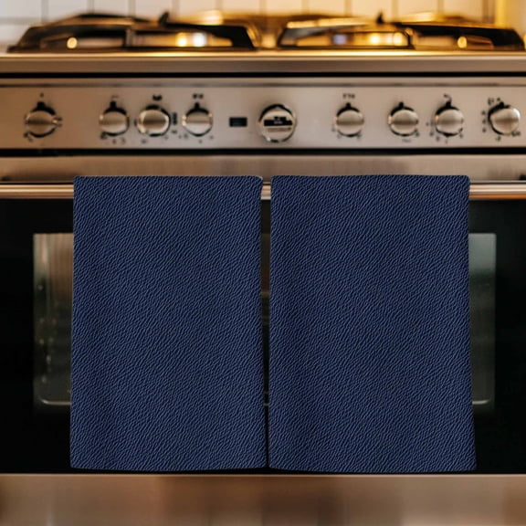 Solid Dark Blue Kitchen Towels Set of 4, Minimalism Abstract Denim Texture Absorbent Dish Towels for Kitchen, Microfiber Hand Towel, Quick Drying Tea Towel for Cleaning Decorative Dishcloths