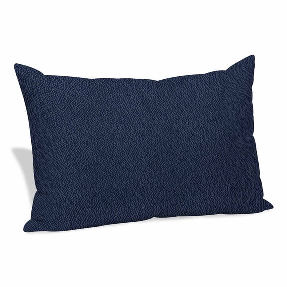 Solid Dark Blue Pillow Covers 12"x20", Minimalism Abstract Denim Texture Soft Brushed Microfiber Breathable Throw Pillow Covers, Decorative Pillowcase with Zipper for Couch Sofa Bedroom Living Room