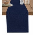 thumbnail image 1 of Solid Dark Blue Table Runner Cotton Linen 108 Inch Holiday Dresser Scarves, Minimalism Abstract Denim Texture Tablerunner for Kitchen Coffee Dining Bedroom Living Room Dinner Scarf Décor 13''x108'', 1 of 9