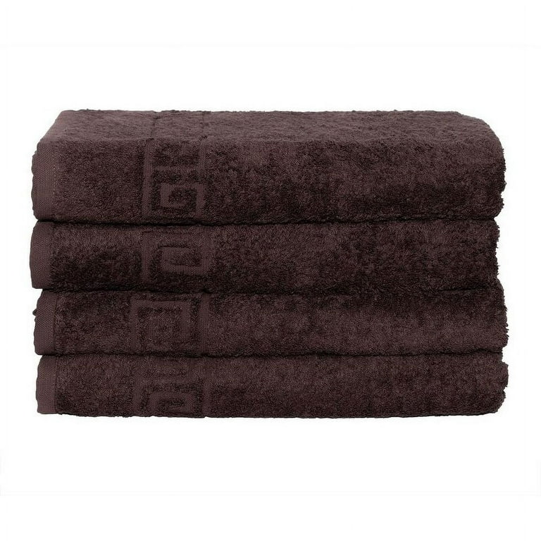 Solid Dark Brown 4 piece 100% Cotton Bath Towel –