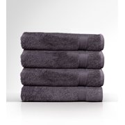 Solid Dark Gray 4 Piece 100% Cotton Bath Towel