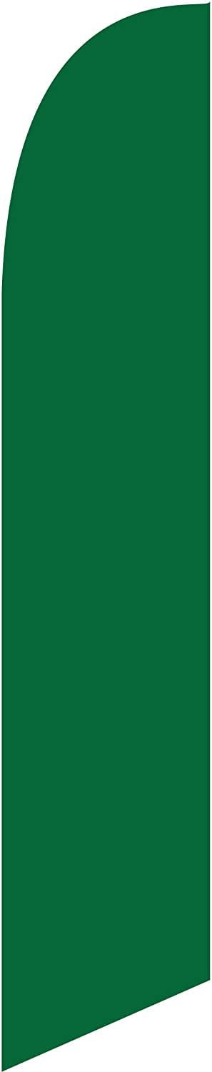 Solid Dark Green Advertising Feather Banner Swooper Flag Sign with Flag Pole Kit and Ground Stake