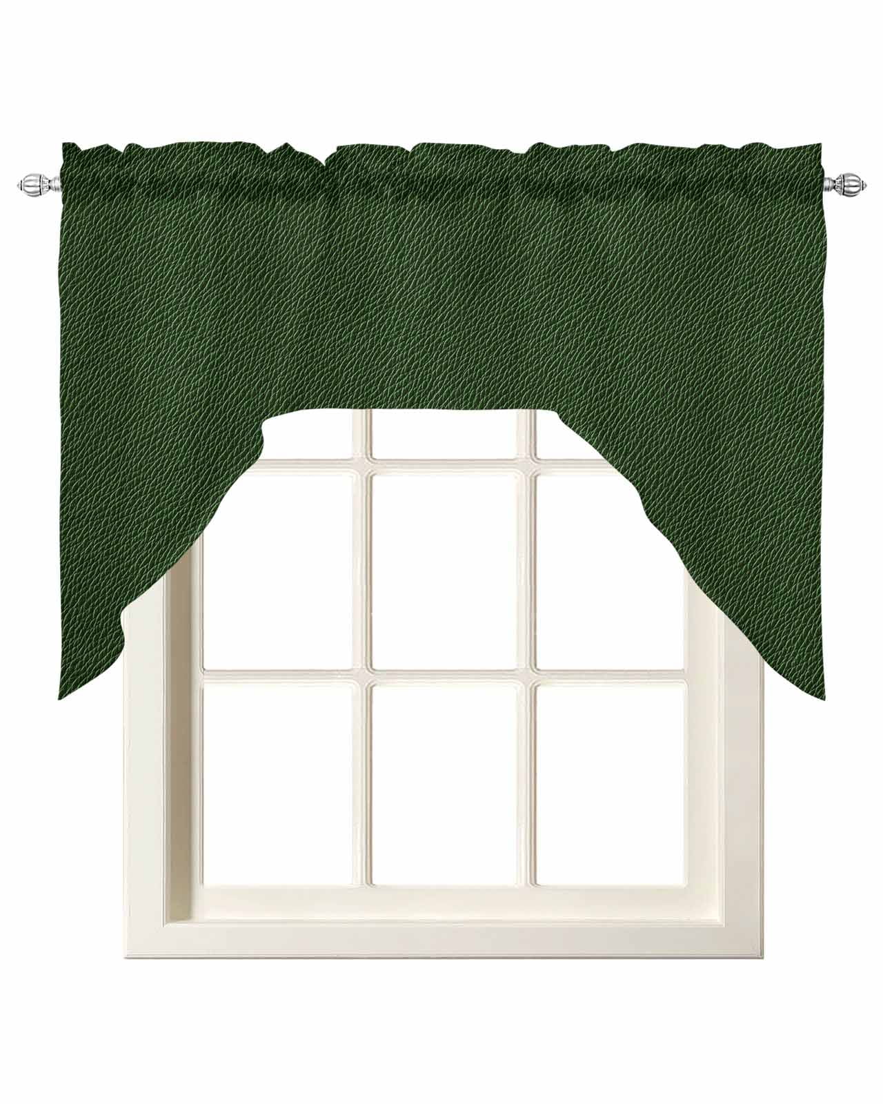 Solid Dark Green Kitchen Curtains Swag Valance for Windows/Bathroom ...
