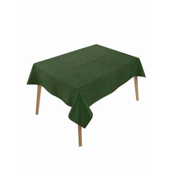 Solid Dark Green Table Cloth, Retro Minimalism Abstract Denim Texture Waterproof Tablecloth for Rectangle Tables, Reusable Washable Fabric Table Cover for Restaurant Kitchen Dining Tables 60"x102"