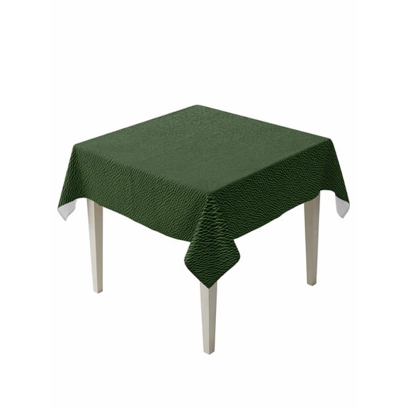 Solid Dark Green Table Cloth, Retro Minimalism Abstract Denim Texture Waterproof Tablecloth for Square Tables, Reusable Washable Fabric Table Cover for Restaurant Kitchen Dining Tables 54"x54"