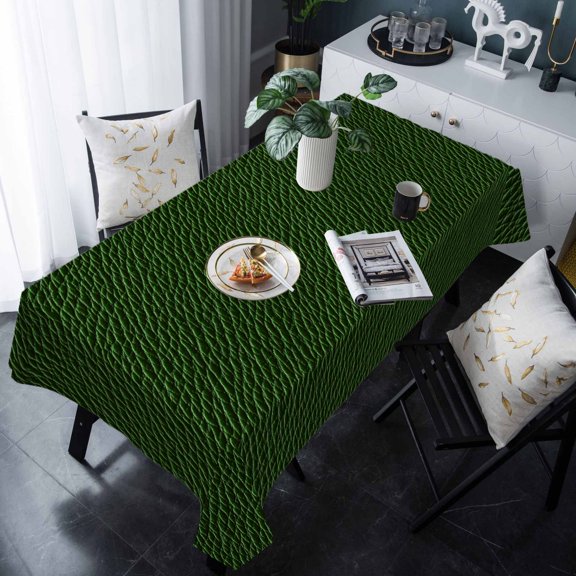 Solid Dark Green Tablecloth Rectangle Table Cloths 54x108 , Waterproof Tablecloth Outdoor Table Cloth, Retro Minimalism Abstract Denim Texture Washable Table Cover for Kitchen Dining Party
