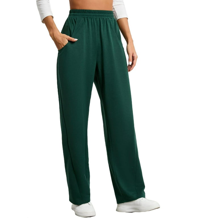 Solid Dark Green Women's Sweatpants (Women's) 