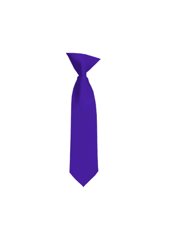 Solid Dark Purple Boy's 11" Clip On Tie Age 3 to 6 Years Old