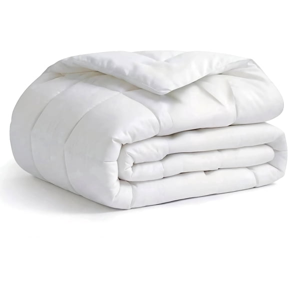FCINOS Summer Duvet Queen Size – Cooling Comforter Breathable Microfibre, Lightweight Blanket for Summer, Machine Washable, White