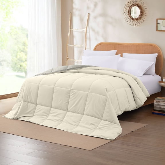 Solid Down-Alternative Reversible Comforter