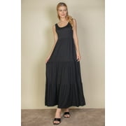 CAPELLA APPAREL Solid Dress with Layered Hem