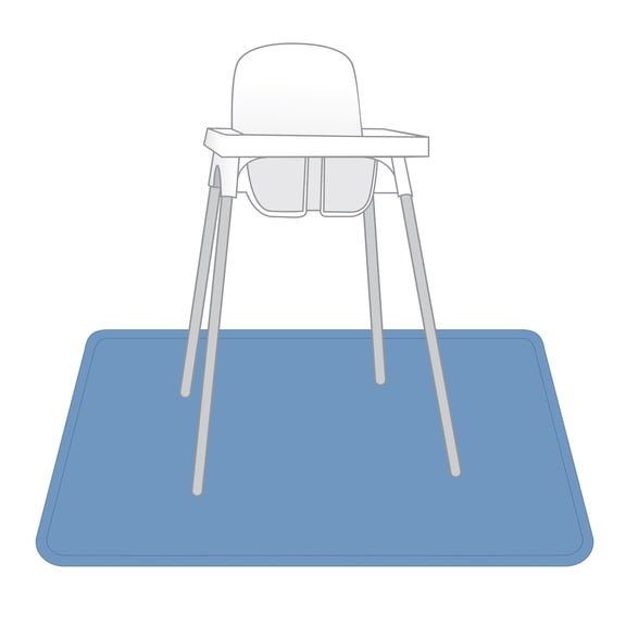Solid Dusty Blue Minimalist Splash Mat - A Waterproof Catch-All for Highchair Spills and More!