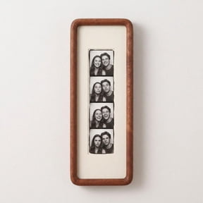 Solid Ebony Photobooth Frame, 4-Strip Photo Memory Display, Mid-Century Wood Keepsake (10x30 cm)