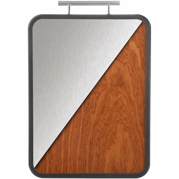 Solid Ebony Wood+Titanium Double-Sided,304 Stainless Steel Handle TPR Rubber Cutting Board,titanium cutting board,Double sided titanium cutting board for kitchen$$Home Decor, Kitchen, & Other