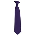 thumbnail image 1 of Solid Eggplant Boy's 14" Clip On Tie Age 7 to 10 Years Old, 1 of 5
