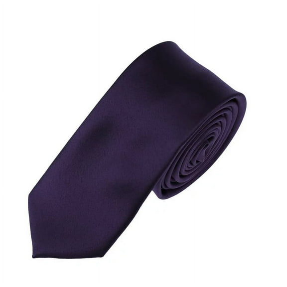 Solid Eggplant Skinny Men's Necktie