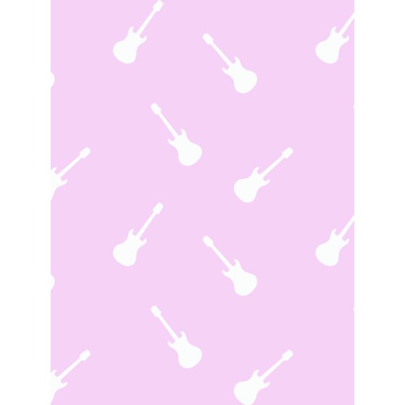 Solid Electric Guitar Removable Vinyl Wallpaper by Barbie - Lavender