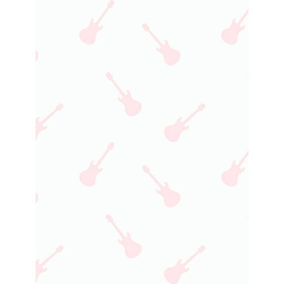 Solid Electric Guitar Removable Vinyl Wallpaper by Barbie - White