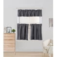 thumbnail image 1 of Solid Faux Silk Rod Pocket Blackout Window Curtain Valance Tier Panel 3PC Set K4, 1 of 2