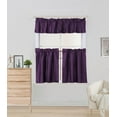 thumbnail image 1 of Solid Faux Silk Rod Pocket Blackout Window Curtain Valance Tier Panel 3PC Set K4, 1 of 2