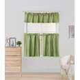 thumbnail image 1 of Solid Faux Silk Rod Pocket Blackout Window Curtain Valance Tier Panel 3PC Set K4, 1 of 2