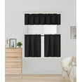 thumbnail image 1 of Solid Faux Silk Rod Pocket Blackout Window Curtain Valance Tier Panel 3PC Set K4, 1 of 2