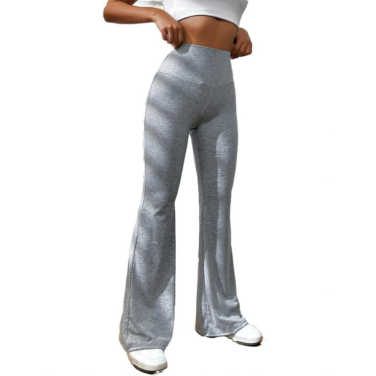 Solid Flare Leg Light Grey Womens Sweatpants Women s