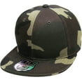 thumbnail image 1 of Solid Flat Brim Bill Fitted Baseball Cap, 1 of 6